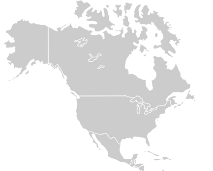 Map of North America showing three monitored distribution centers