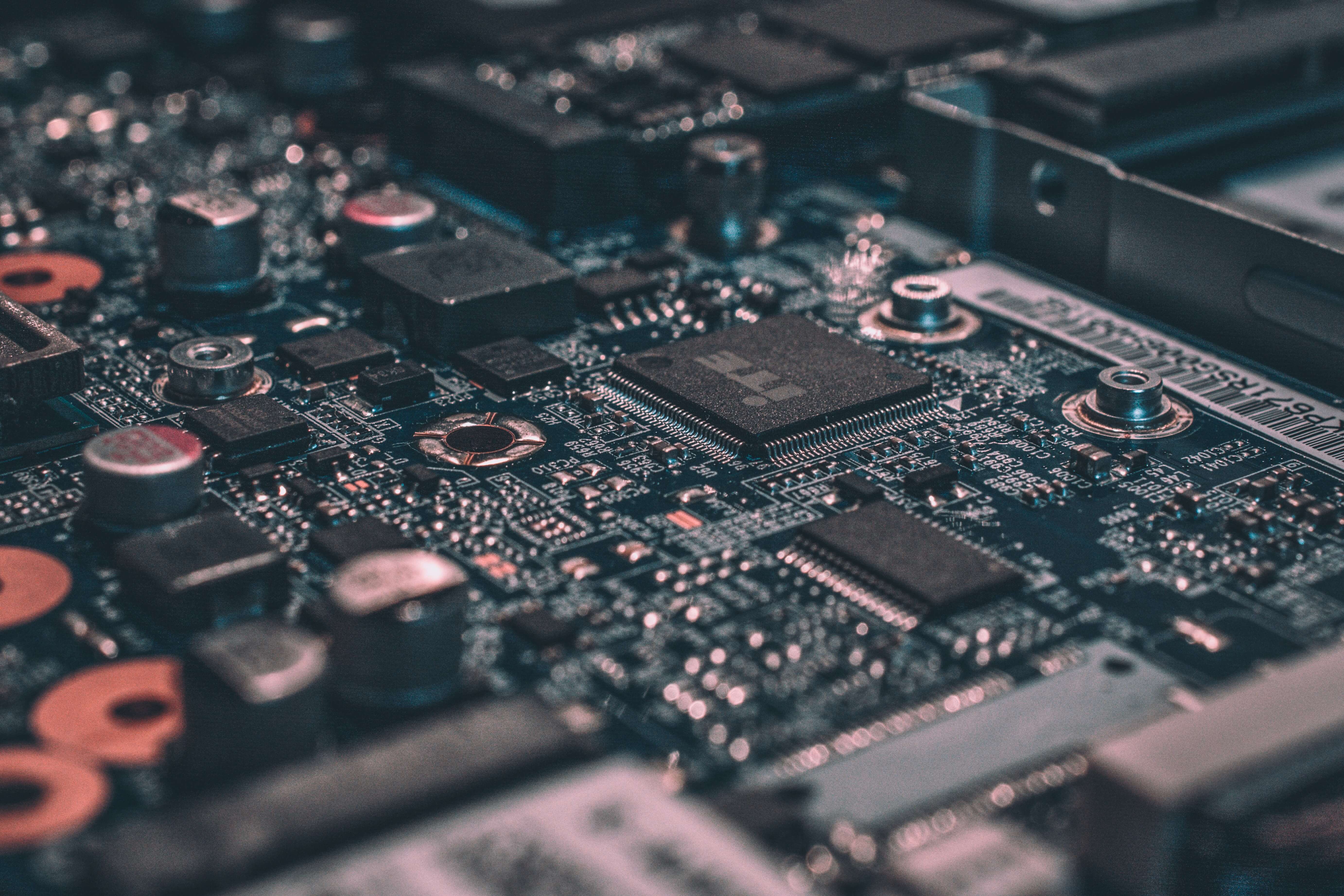 Close-up of an electronic circuit board